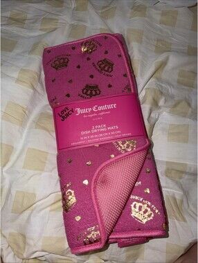Juicy Couture 2 pack Drying Mats Pink 15"x20" nwt